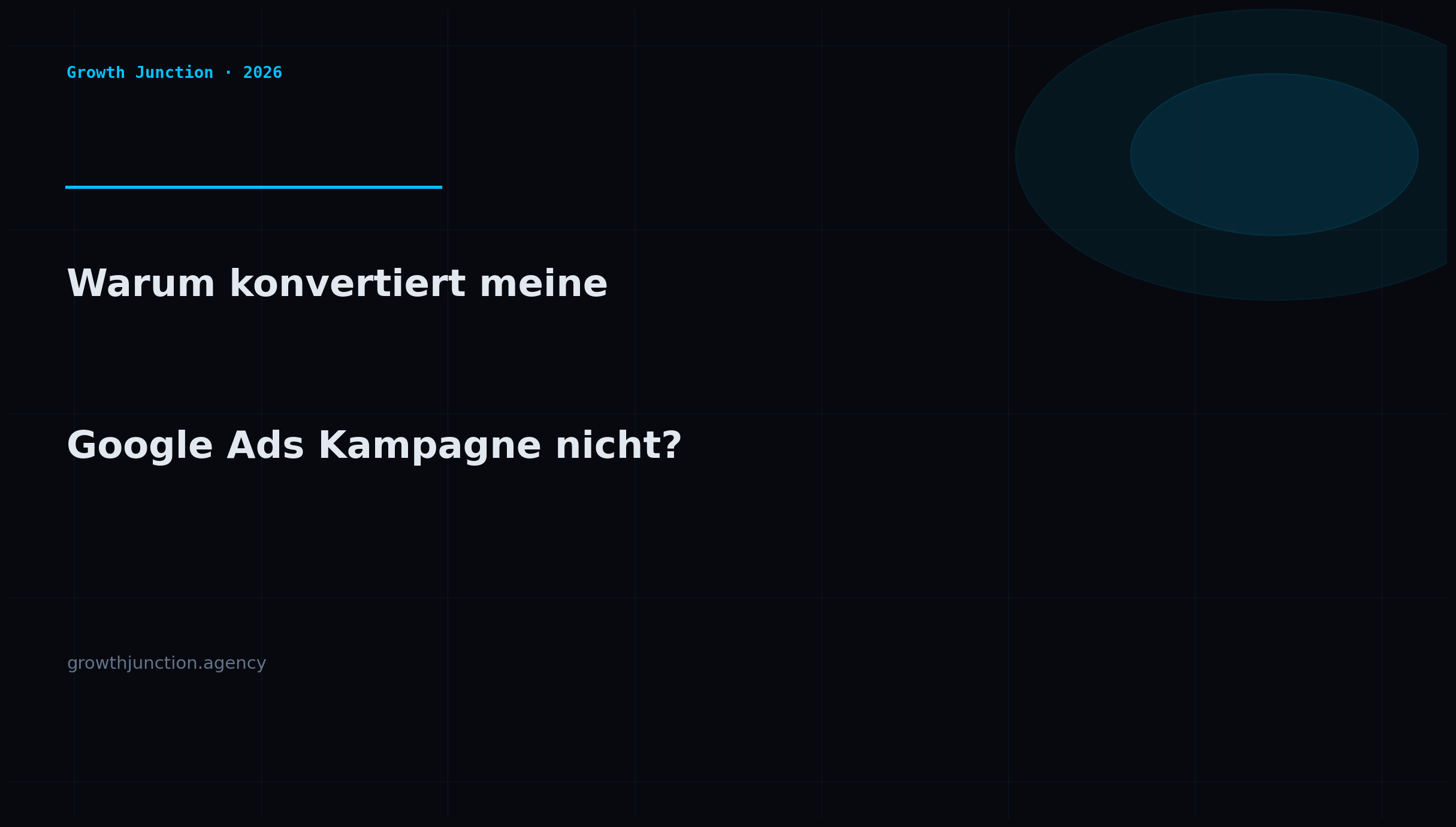 Google Ads Kampagne konvertiert nicht — Growth Junction Analyse
